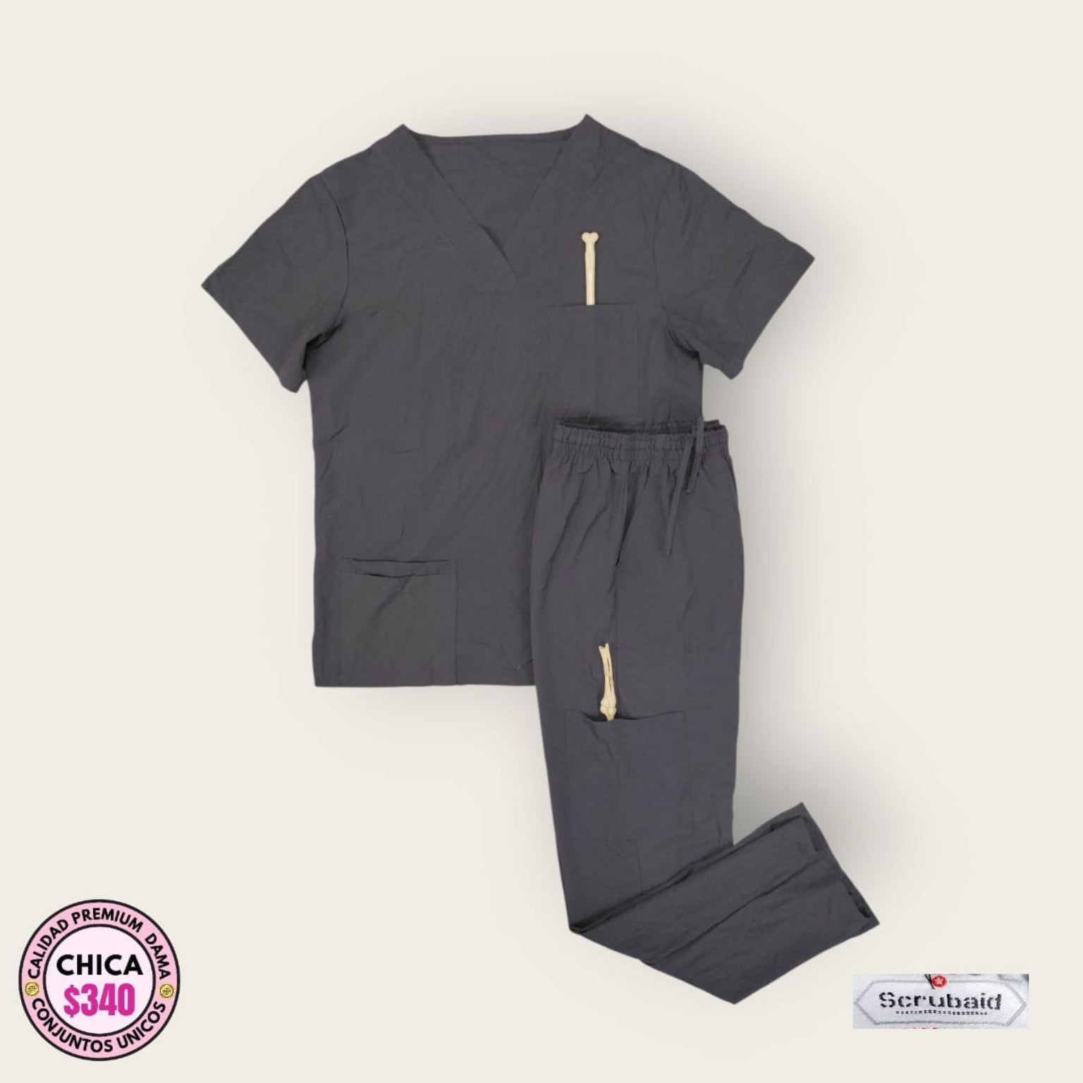 Conjunto médico Scrubaid gris - Chica