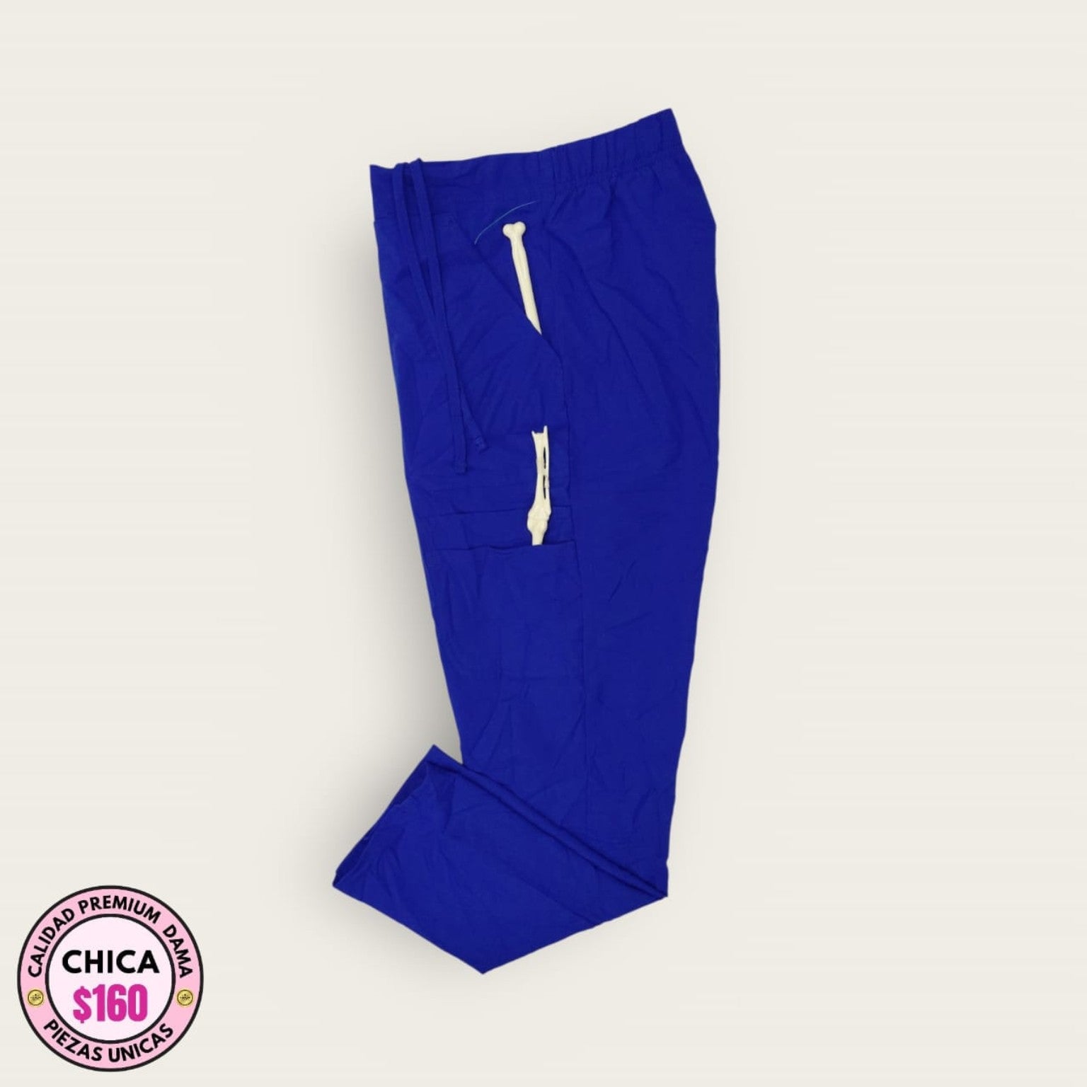 Pantalón médico azul rey talla chica