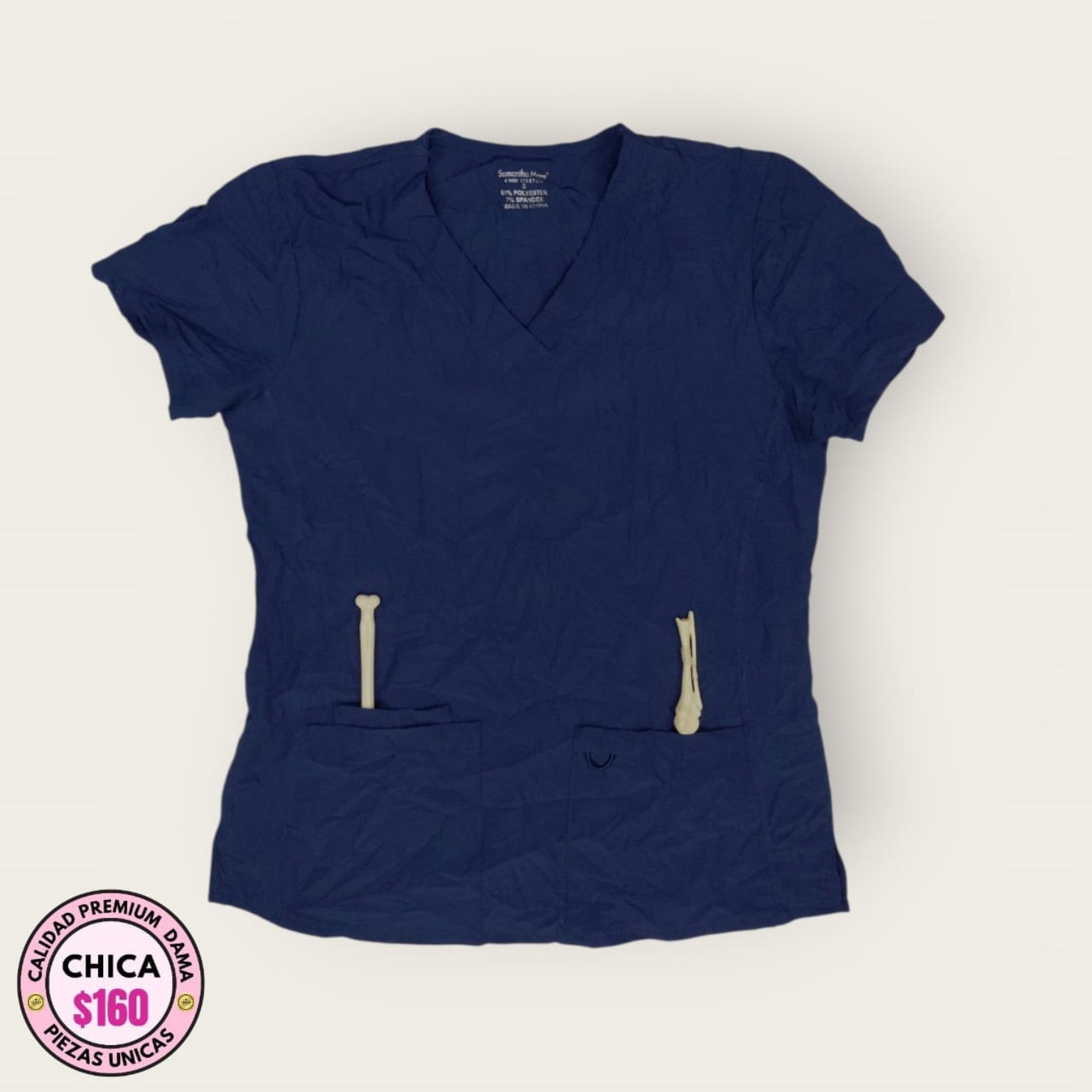 Chemise médico azul marino talla chica