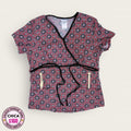 Chemise médico estampado rojo y negro talla chica