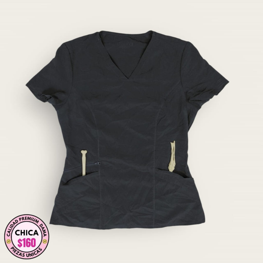 Chemise médico negro talla chica