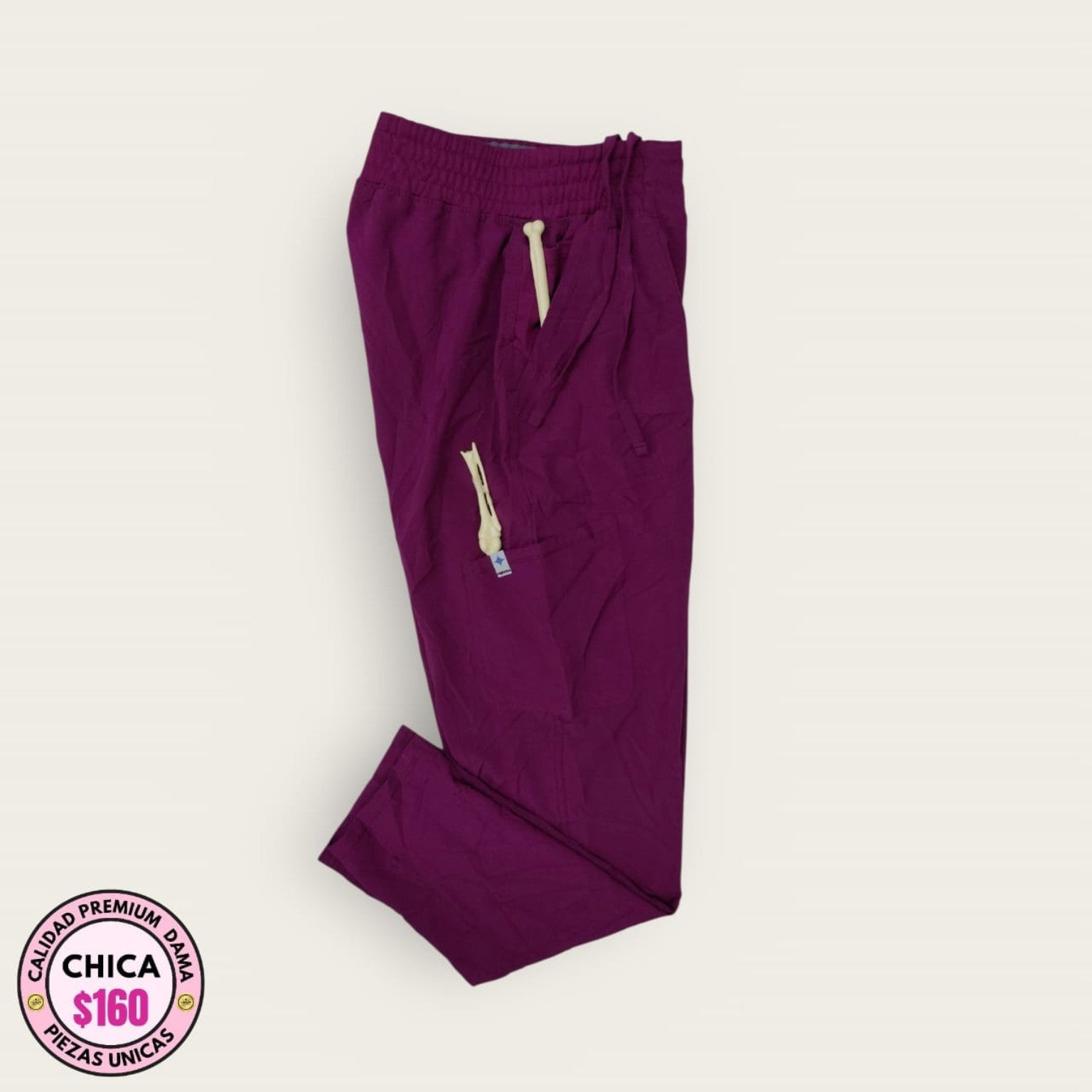 Pantalón vino con cordón — Chica