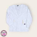 Cubrepolvo médico Cherokee Workwear blanco manga larga | Dama Chica, uniforme médico premium talla Chica