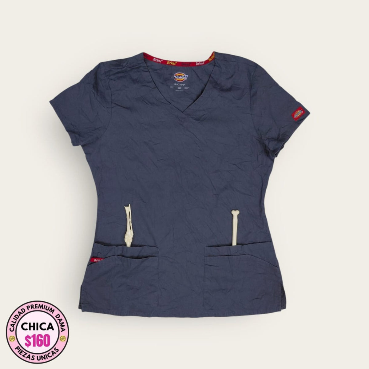 Filipina médica Dickies gris grafito | Dama Chica, uniforme médico premium talla Chica