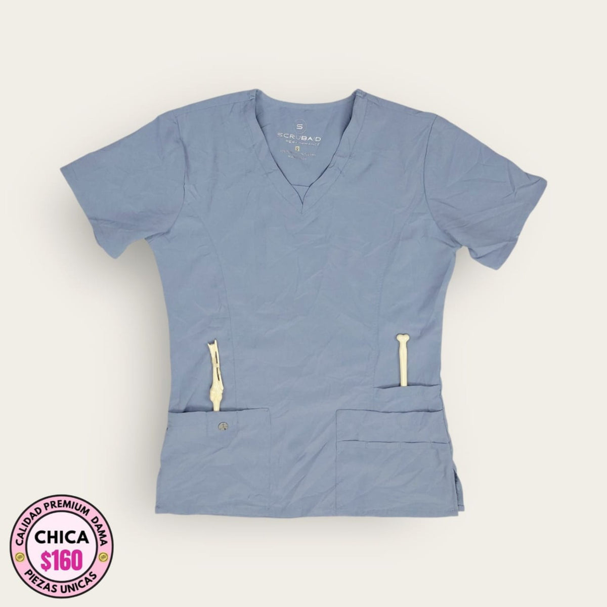 Filipina médica ScrubAid azul cielo | Dama Chica, uniforme médico premium talla Chica