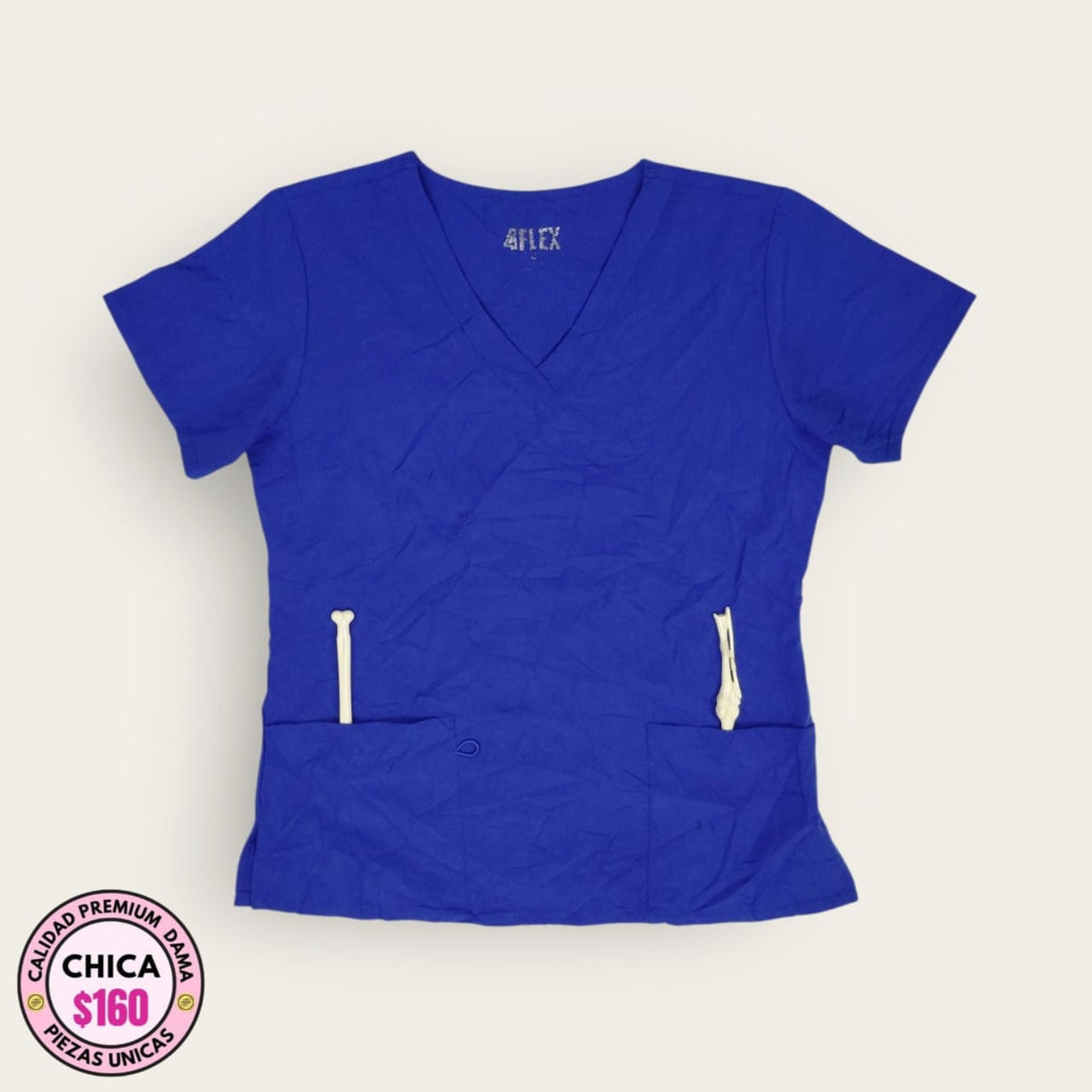 Filipina médica 4Flex azul rey | Dama Chica, uniforme médico premium talla Chica