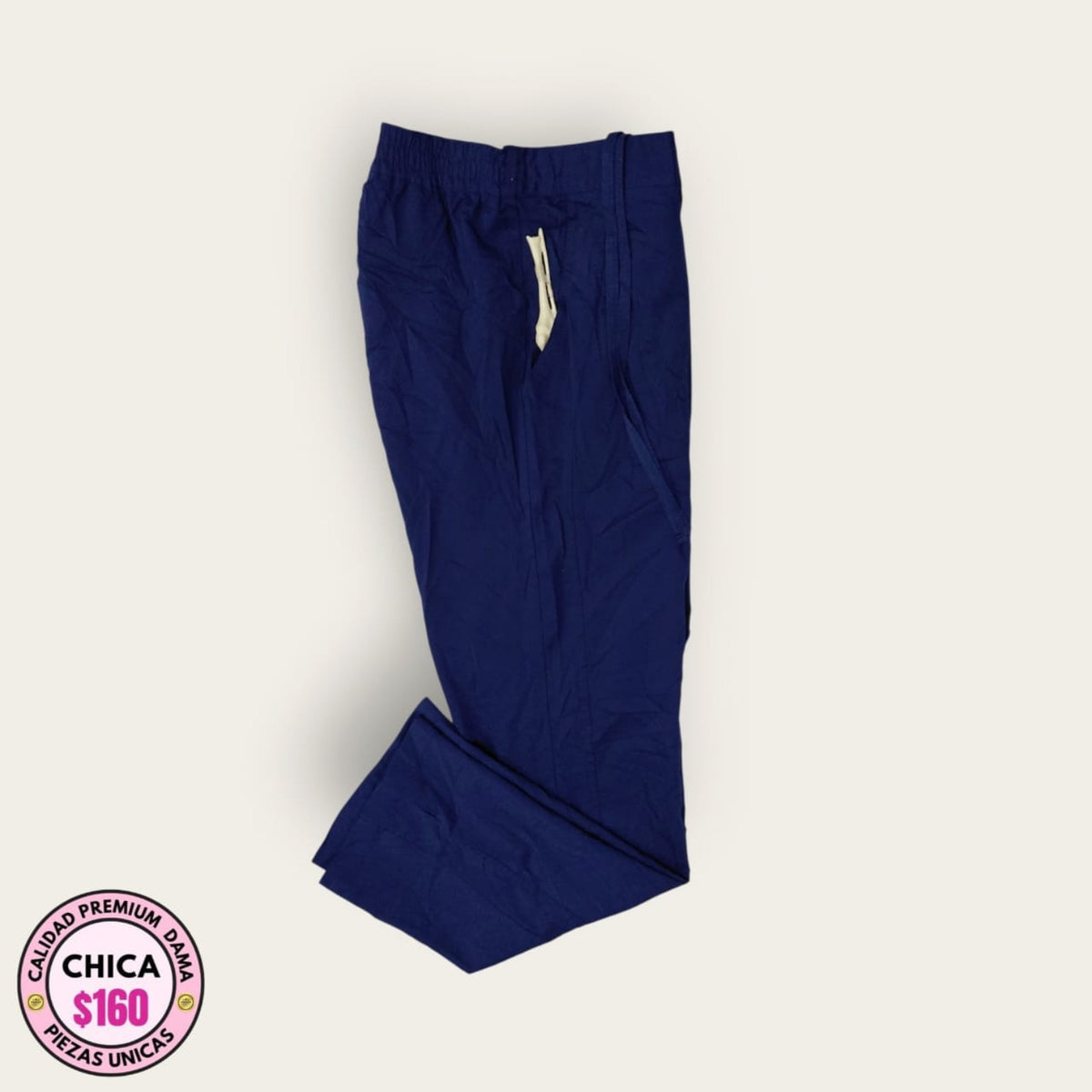 Pantalón médico gris grafito con pespuntes azules | Dama Chica, uniforme médico premium talla Chica