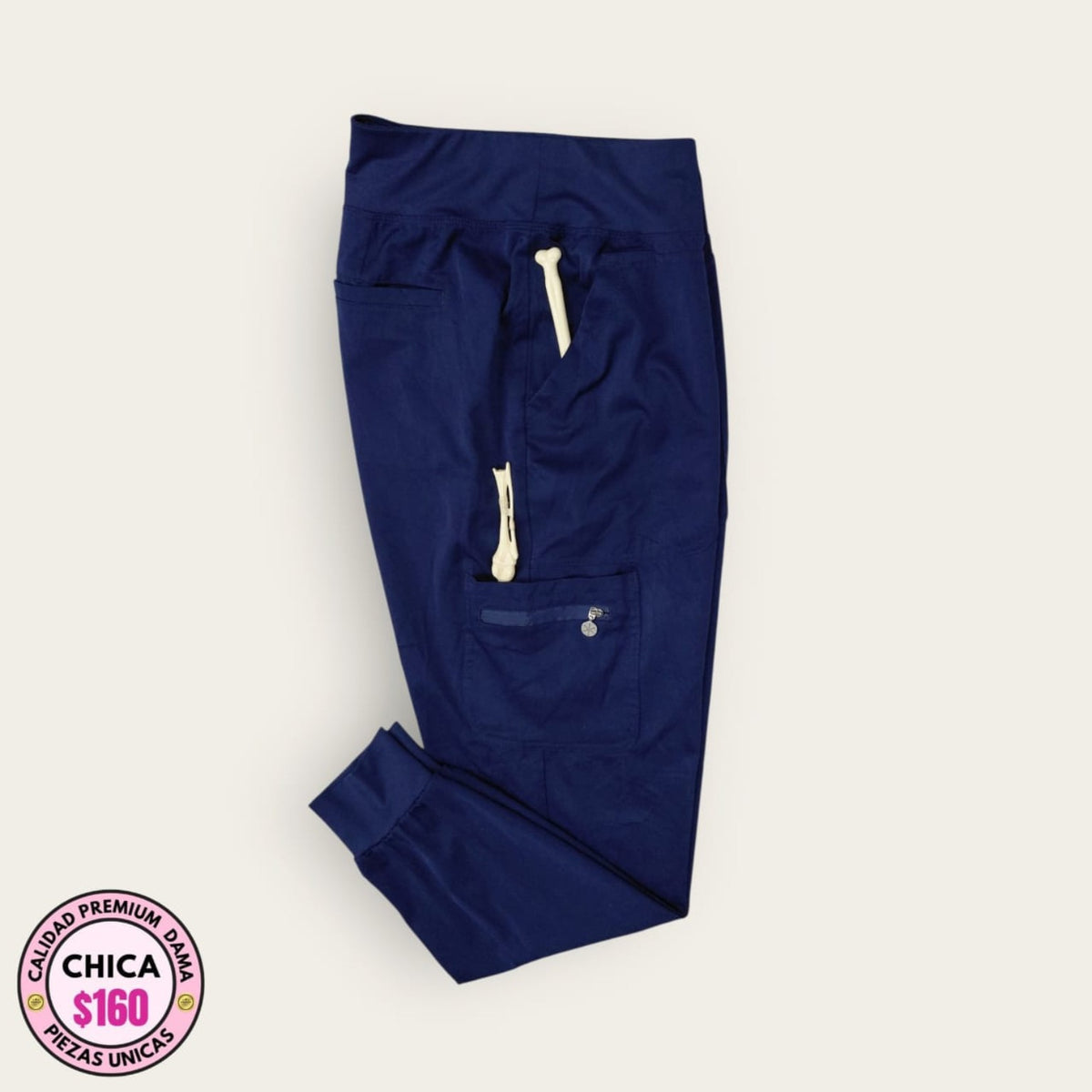 Pantalón médico azul marino deportivo | Dama Chica, uniforme médico premium talla Chica