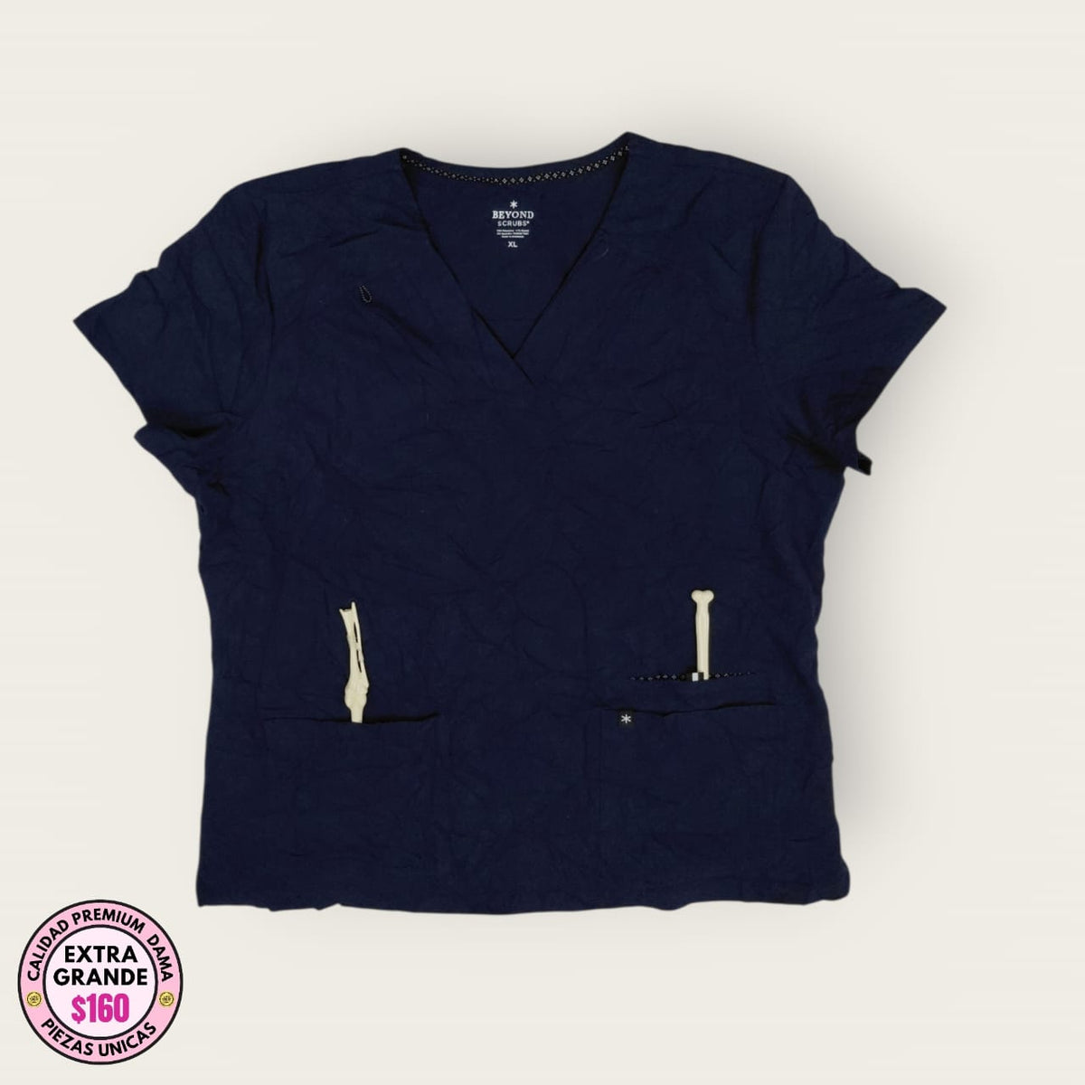 Filipina médica premium azul marino (chemise) | XL