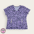 Filipina médica MedCouture estampado mariposas, talla extragrande para dama, disponible en Uniformes MID.