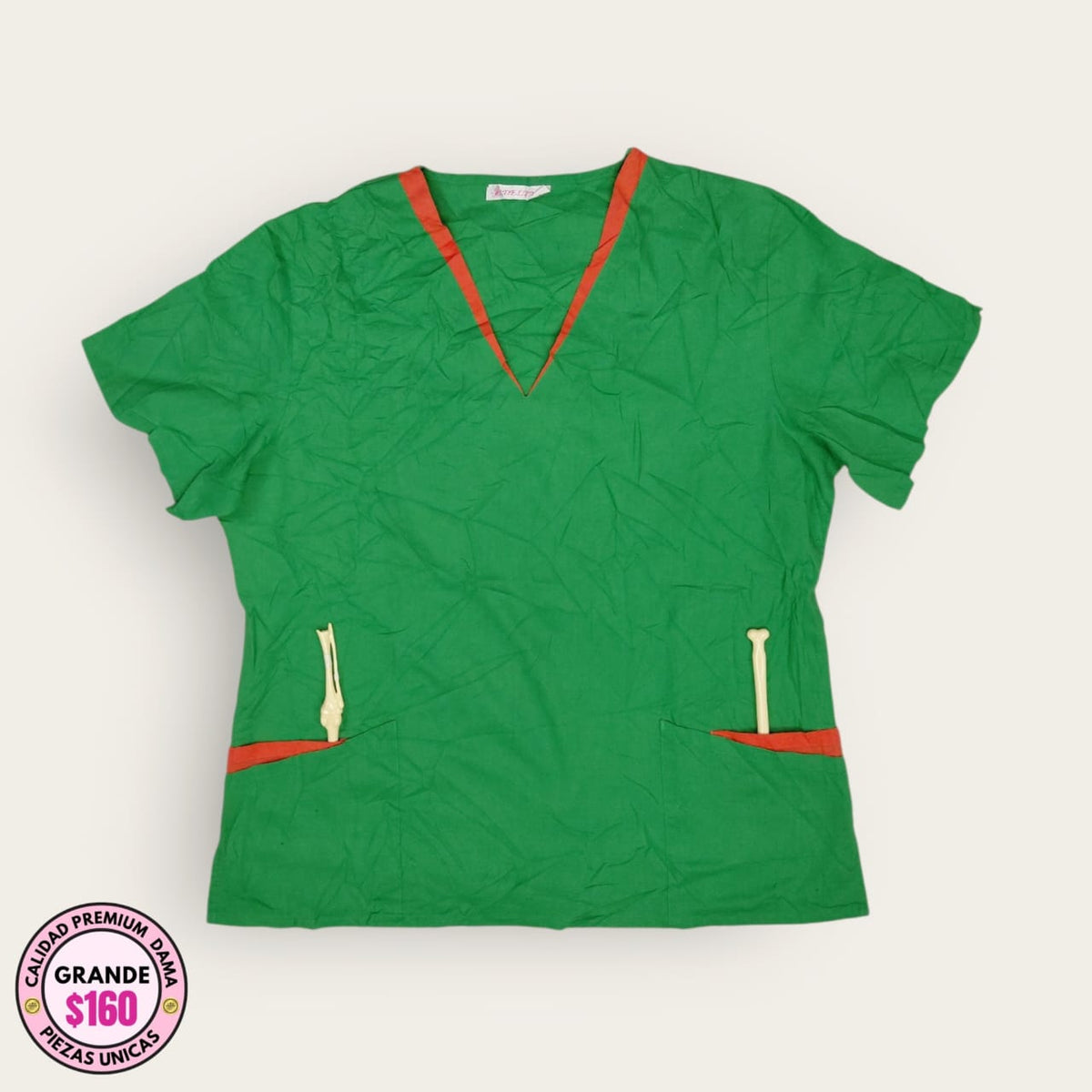 Filipina médica premium color verde para dama talla L
