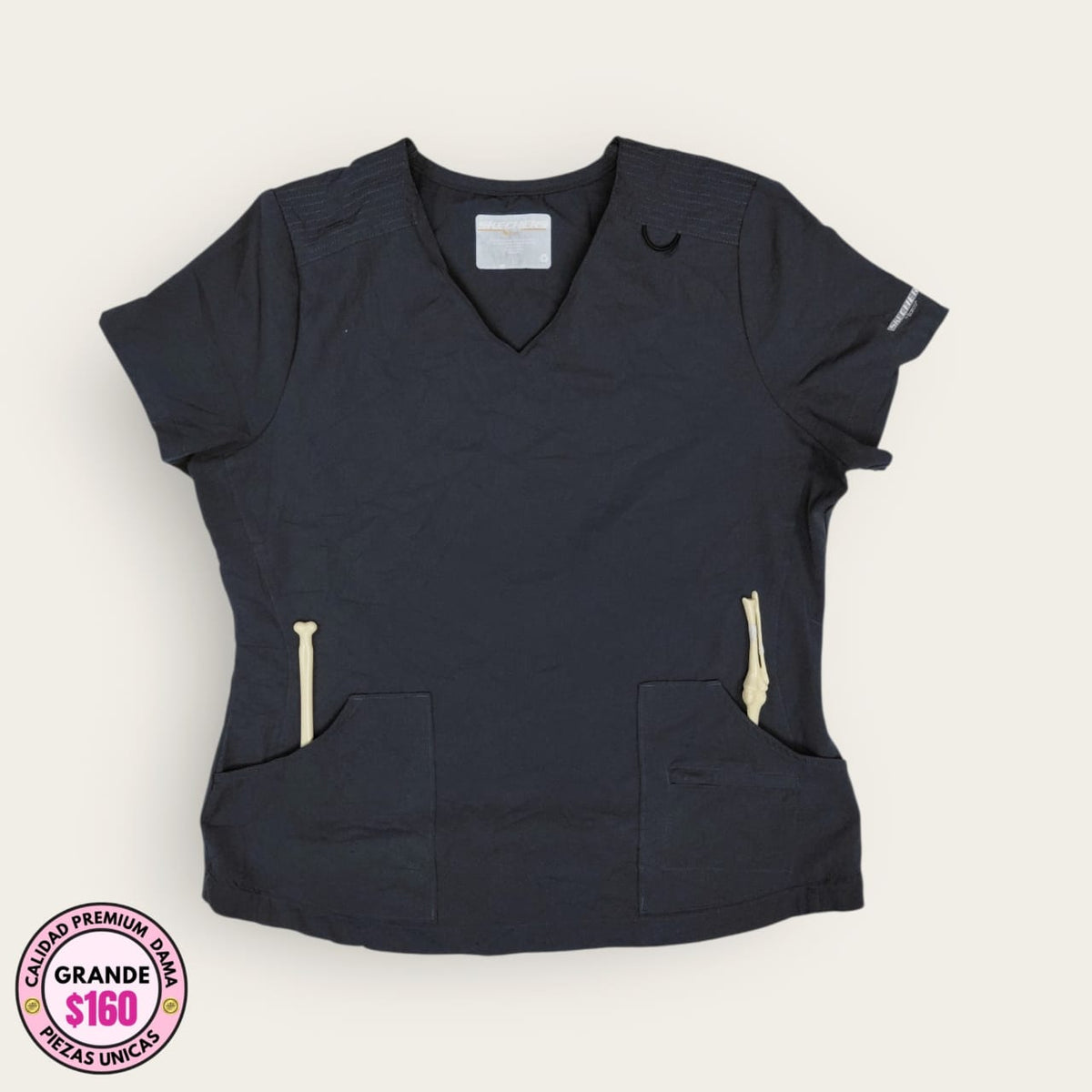 Filipina médica premium color gris grafito para dama talla L