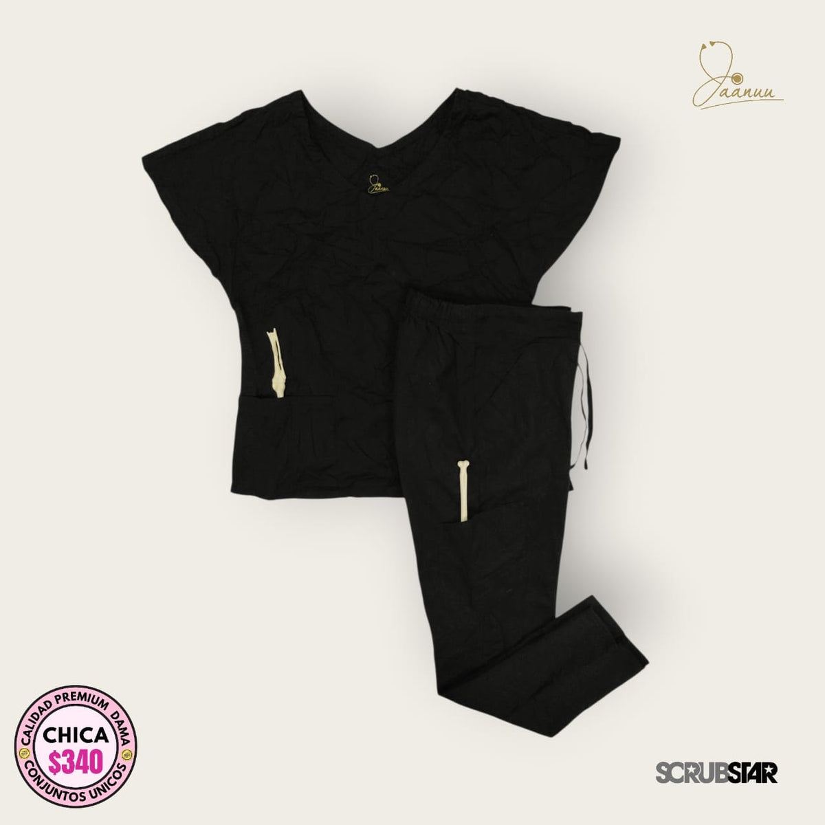 Conjunto médico premium negro | Dama S