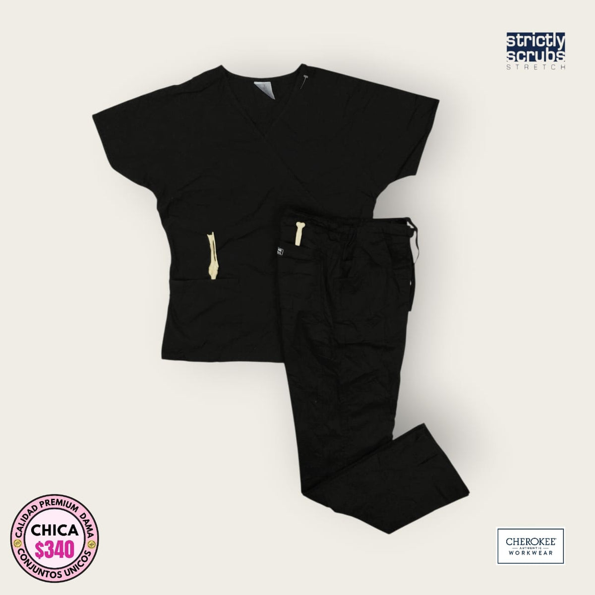 Conjunto médico premium negro | Dama S