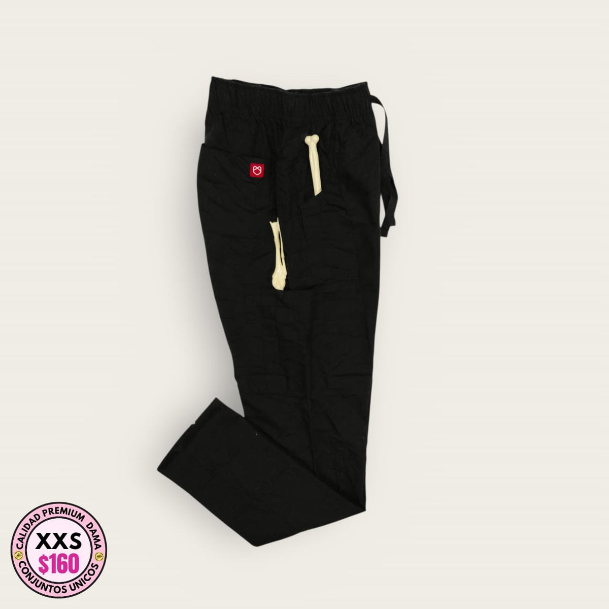 Pantalón médico negro para dama talla XXS premium
