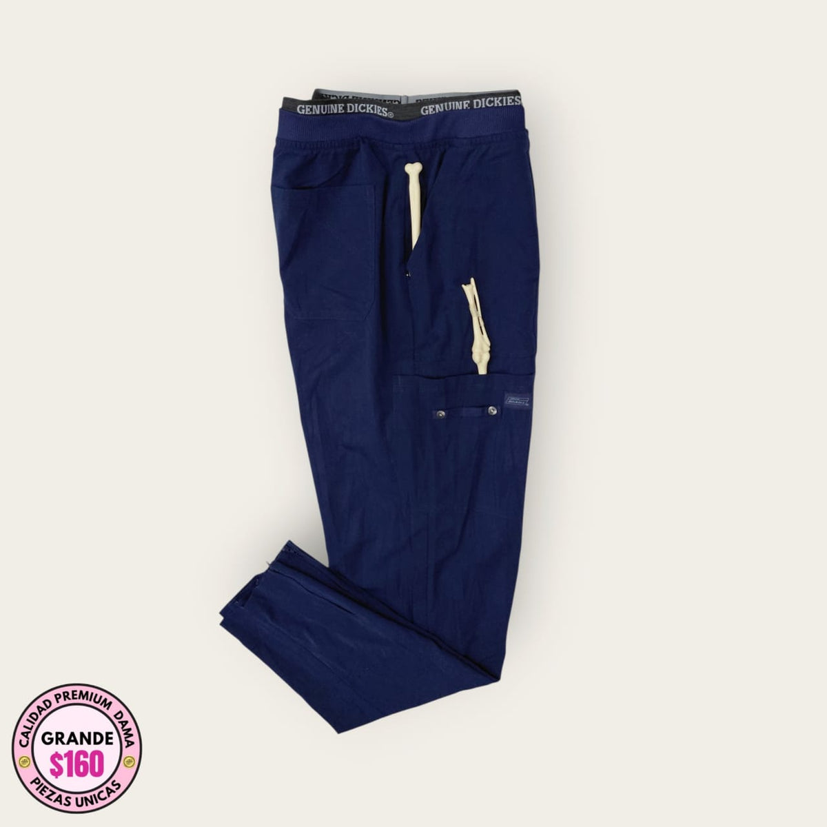 Pantalón médico azul marino cargo cintura deportiva | Dama L