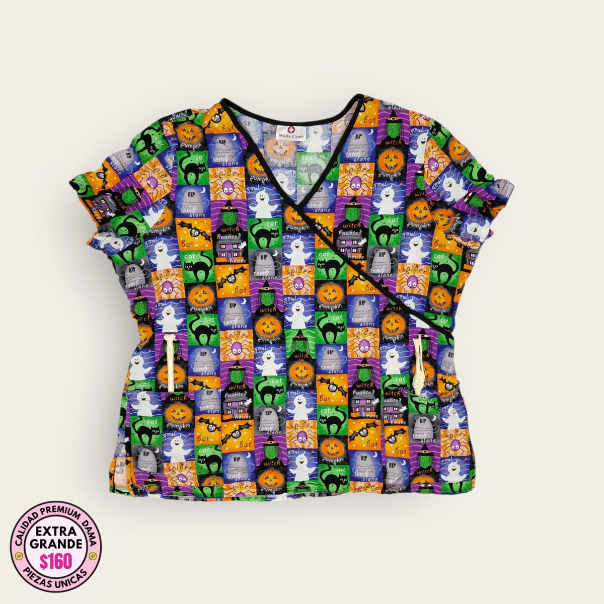 Filipina médica estampado búhos multicolor | Dama XL