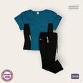 Conjunto médico premium Fashion Seal Healthcare color azul petróleo y negro para dama talla L