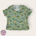 Filipina médica floral verde suave, talla extragrande para dama, disponible en Uniformes MID.
