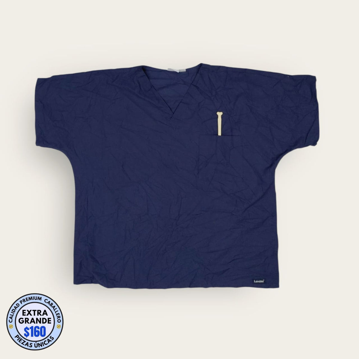 Filipina médica Landau azul marino, talla extragrande para caballero, línea Premium de Uniformes MID.