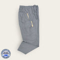 Pantalón médico gris claro con cordón, talla extragrande para caballero, línea Premium de Uniformes MID.
