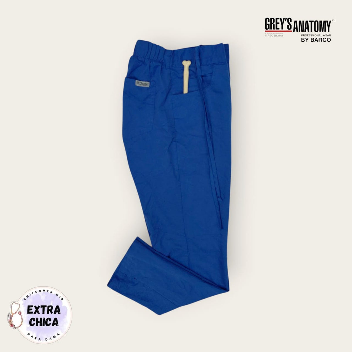 Pantalón médico Grey's Anatomy azul rey clásico | Dama XS