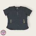 Filipina médica premium gris Oxford con cierre (chemise) | XL
