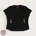 Filipina médica premium negro con vivos rosa (chemise) | XL