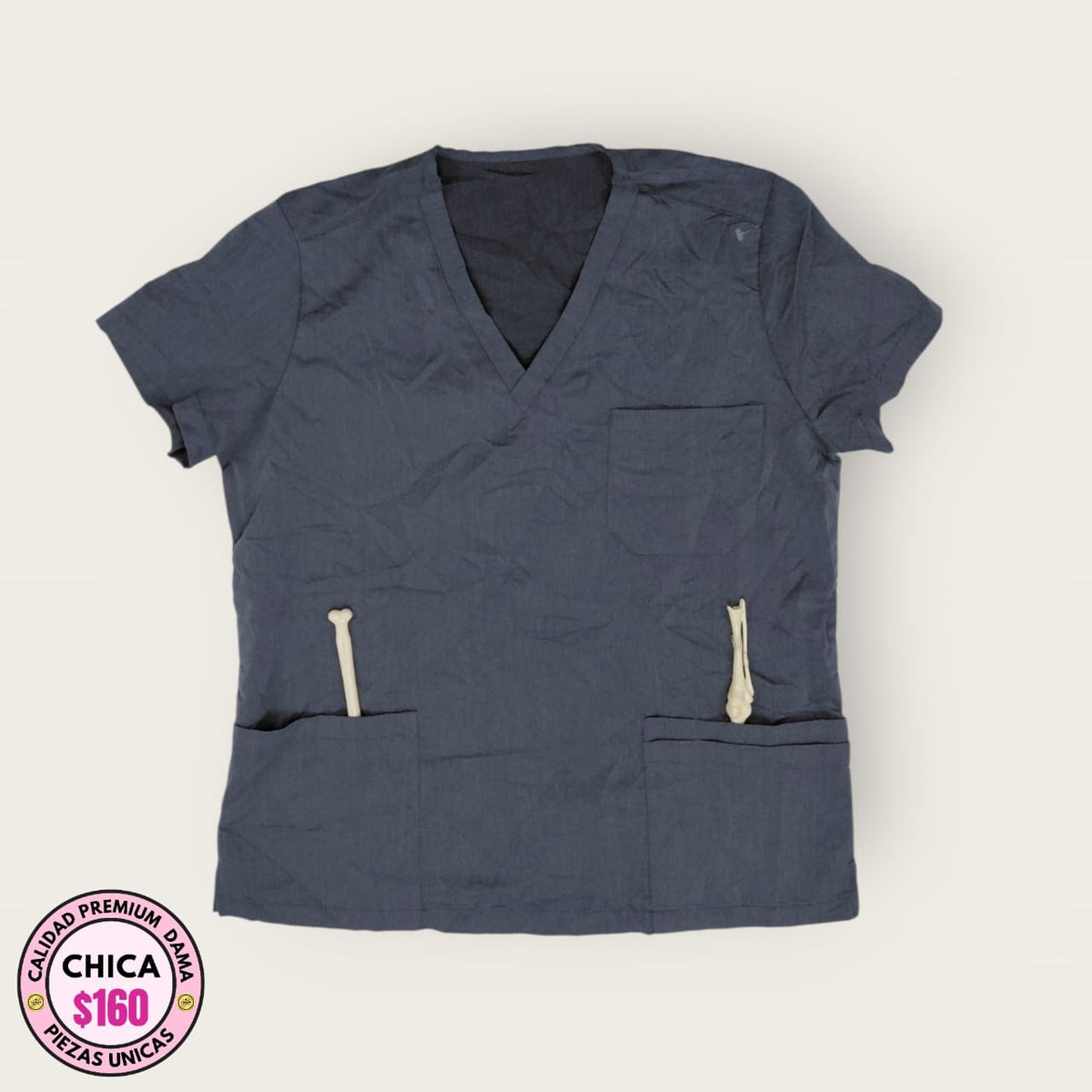 Filipina médica premium gris Oxford (chemise) | S
