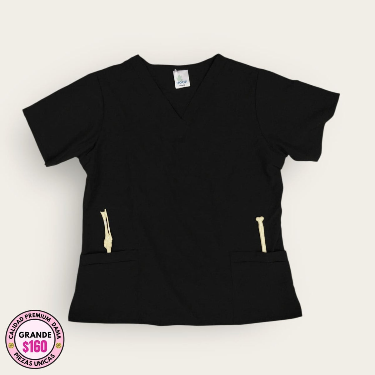 Filipina médica premium color negro para dama talla L