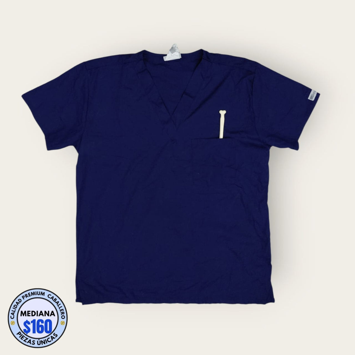 Filipina médica Cherokee Workwear azul marino, talla mediana para caballero, línea Premium de Uniformes MID.