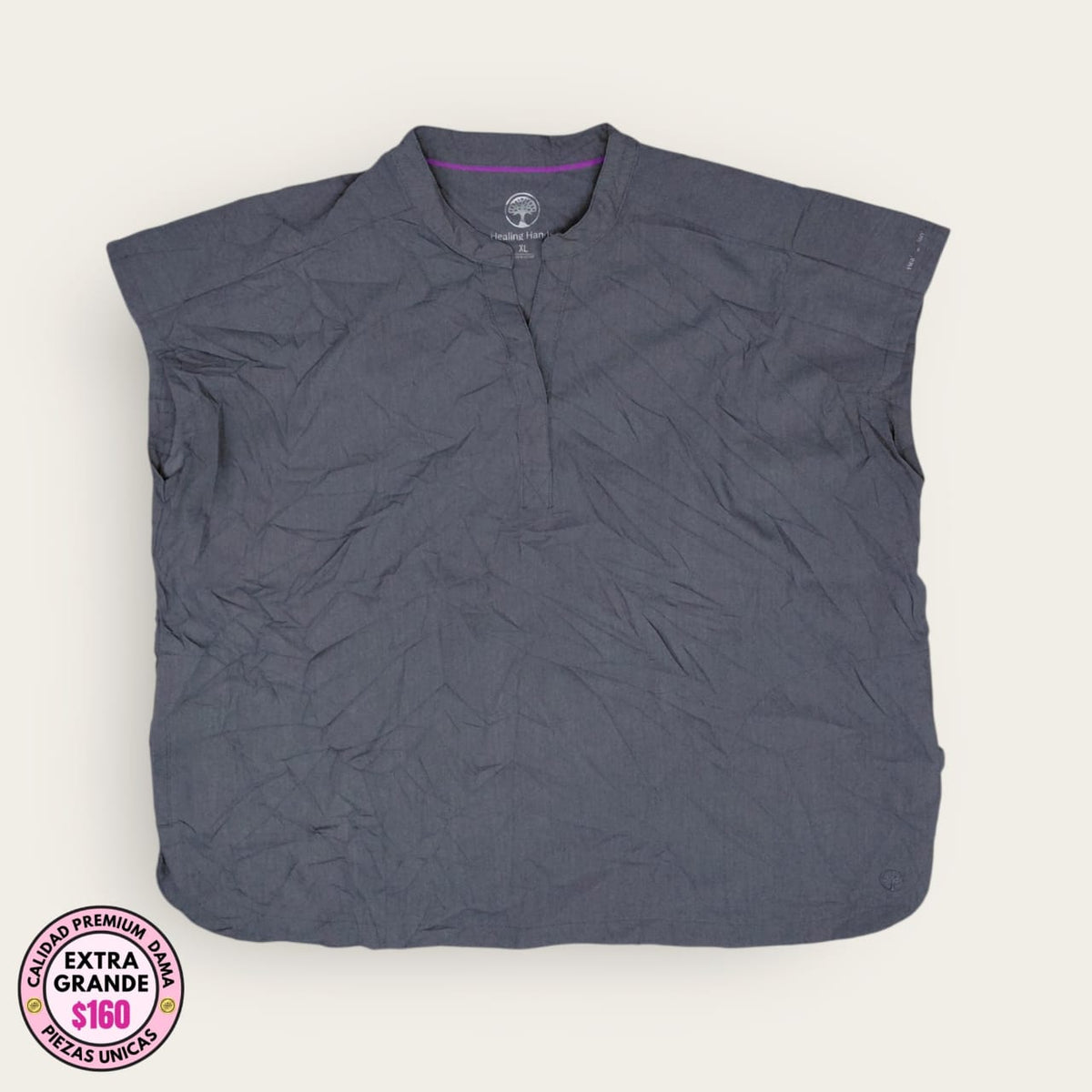 Filipina médica Healing Hands gris grafito, talla extragrande para dama, disponible en Uniformes MID.