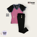 Conjunto médico Grey's Anatomy rosa y negro | Dama XS