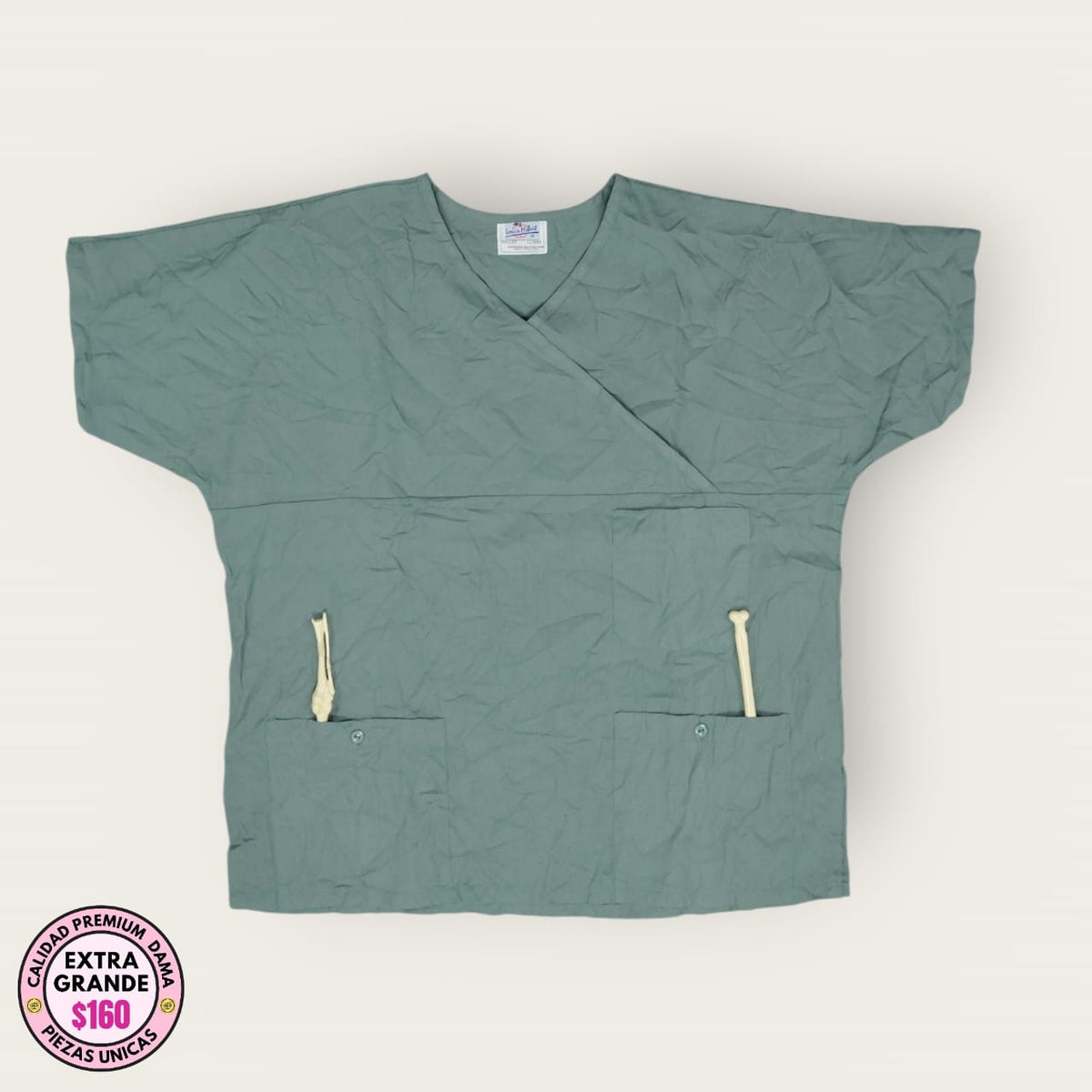 Filipina médica premium verde salvia (chemise) | XL
