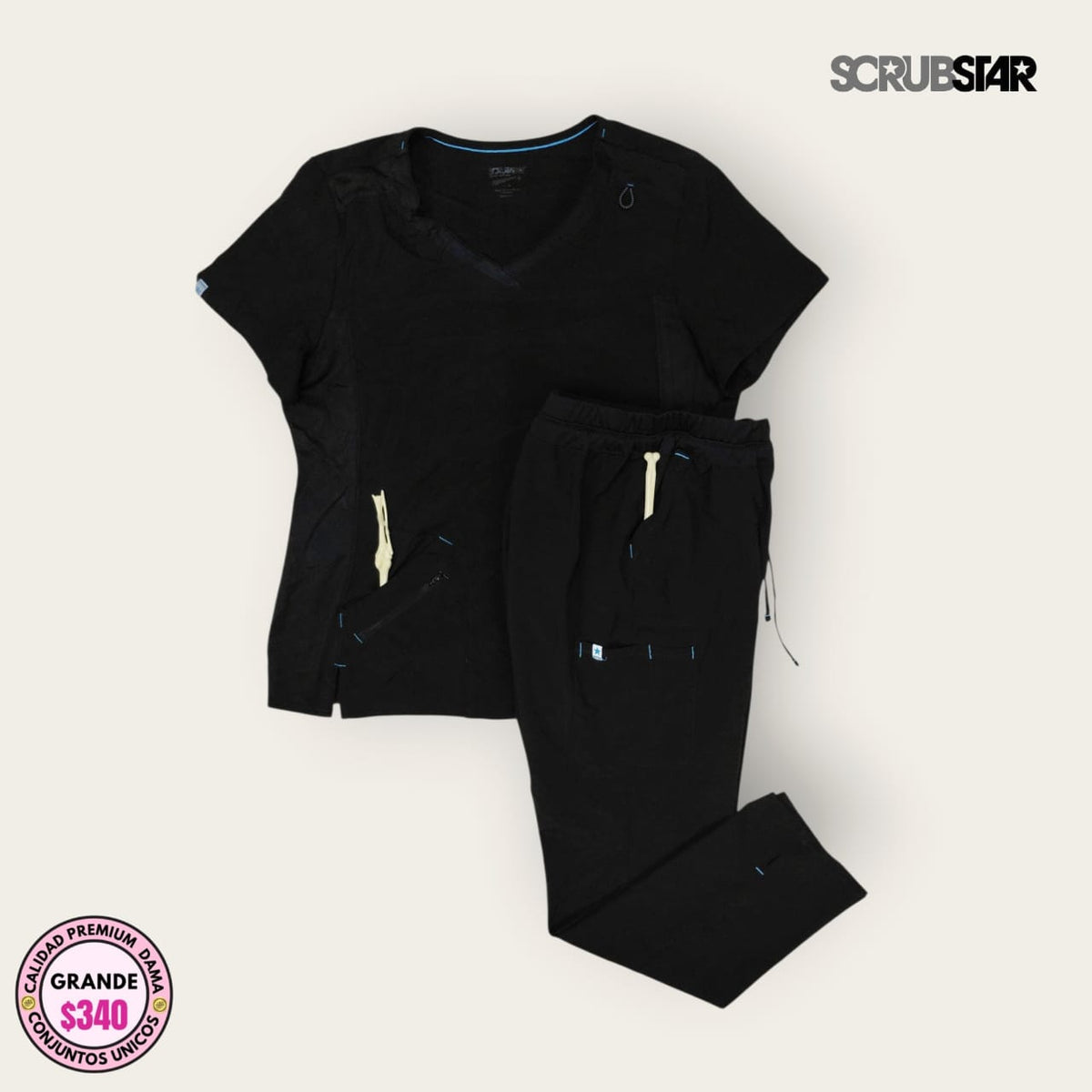 Conjunto médico Scrubstar negro | Dama L