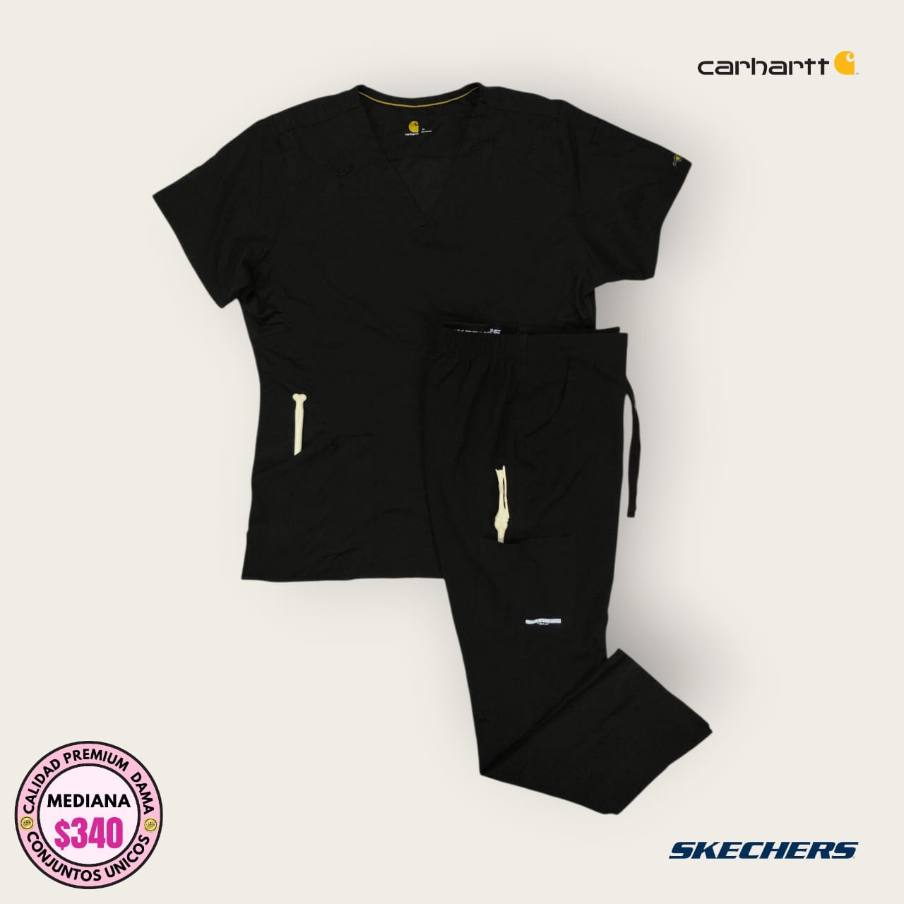 Conjunto negro strech antifluidos