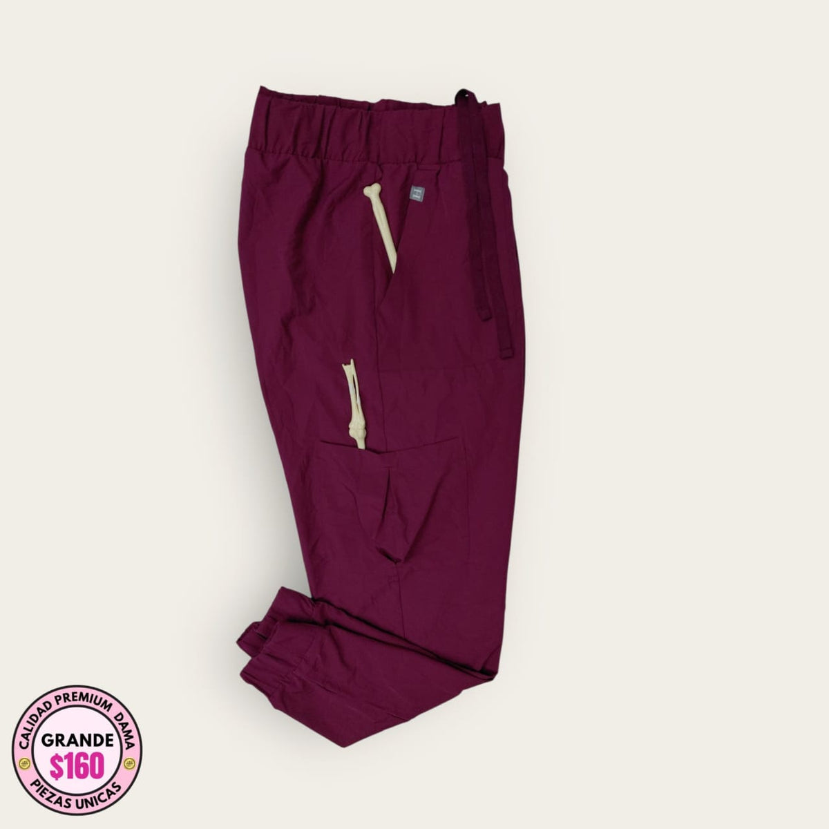 Pantalón médico premium color vino tinto para dama talla L