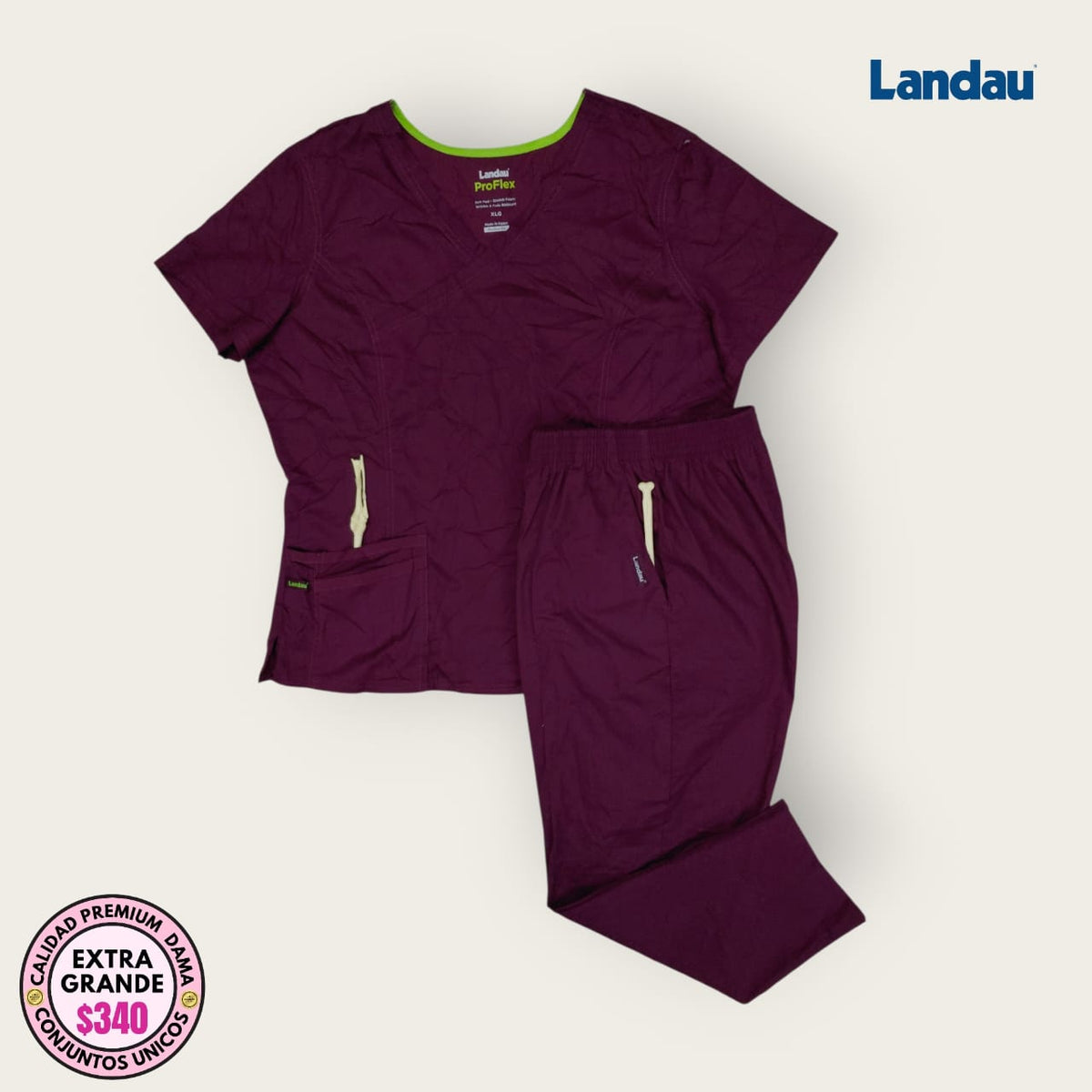 Conjunto médico Landau vino | Dama XL