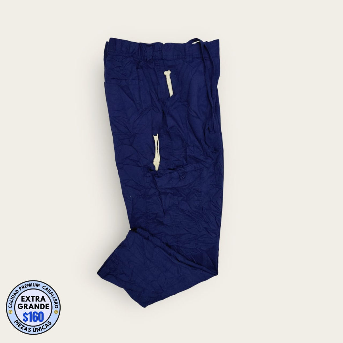 Pantalón médico azul marino cargo clásico, talla extragrande para caballero, línea Premium de Uniformes MID.
