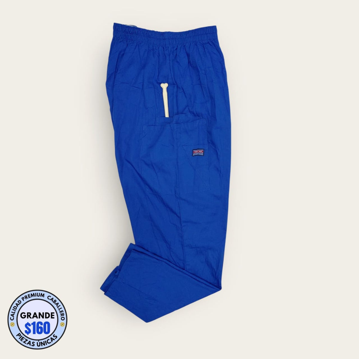 Pantalón médico Cherokee Workwear azul rey, talla grande para caballero, línea Premium de Uniformes MID.