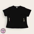 Filipina médica HOOP negra de corte recto, talla extragrande para dama, disponible en Uniformes MID.