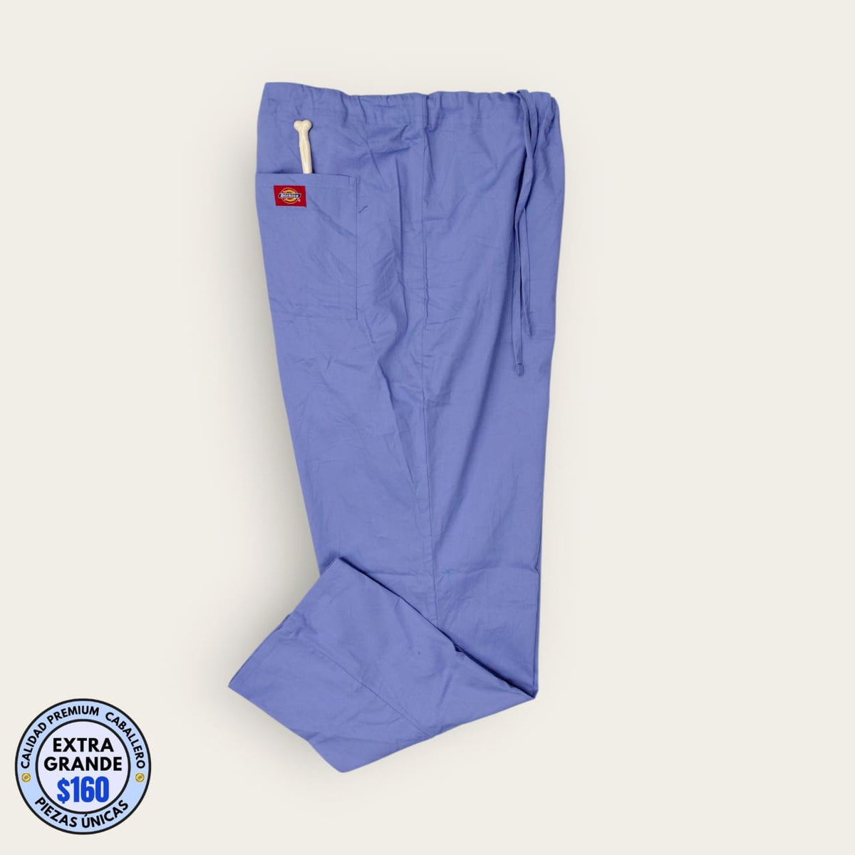 Pantalón médico Dickies azul cielo, talla extragrande para caballero, línea Premium de Uniformes MID.