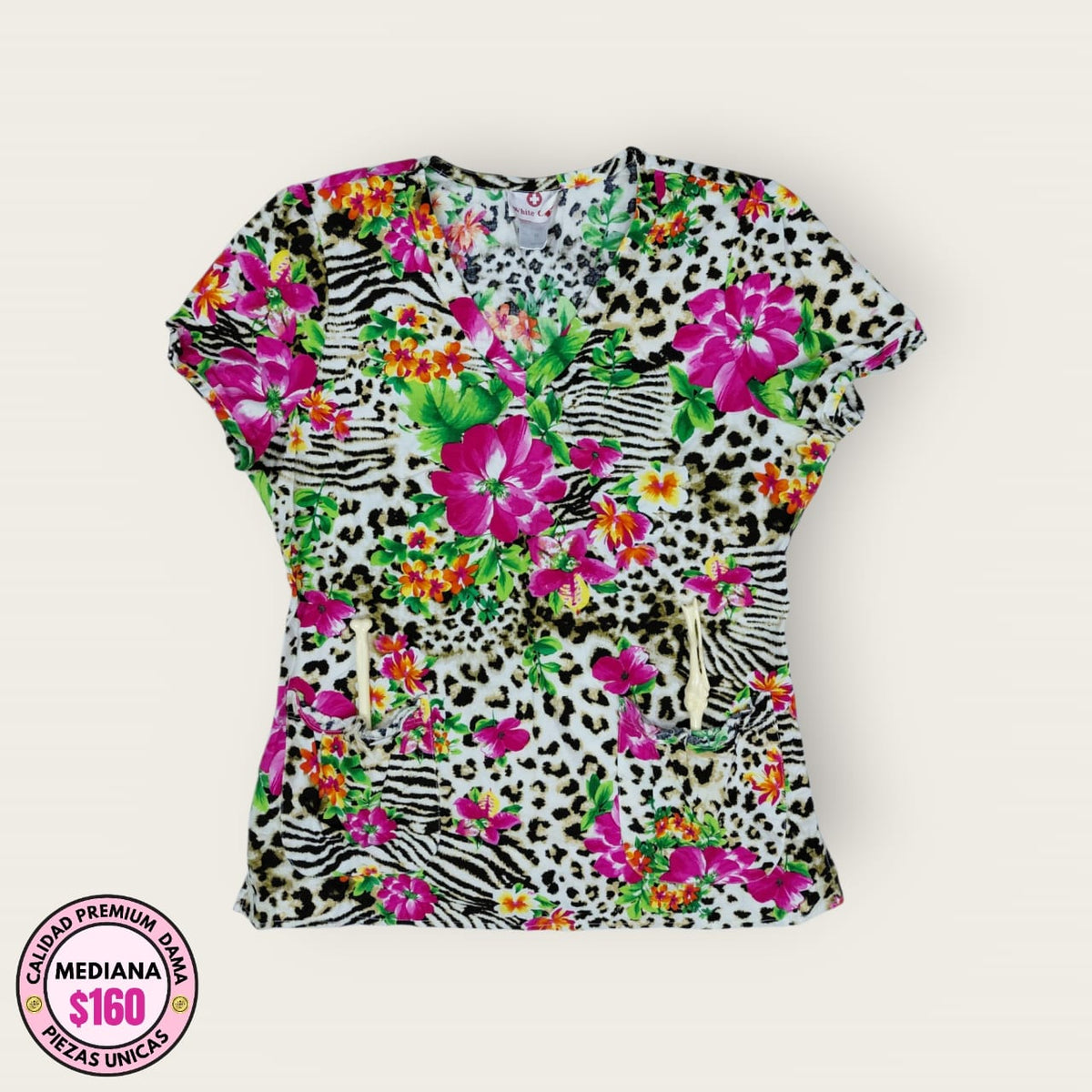 Filipina médica premium floral multicolor (chemise) | M