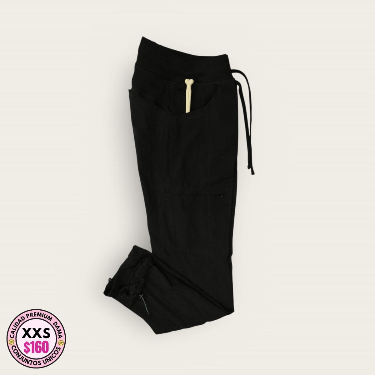 Pantalón médico negro para dama talla XXS premium