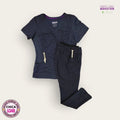 Conjunto médico premium color gris grafito para dama talla S
