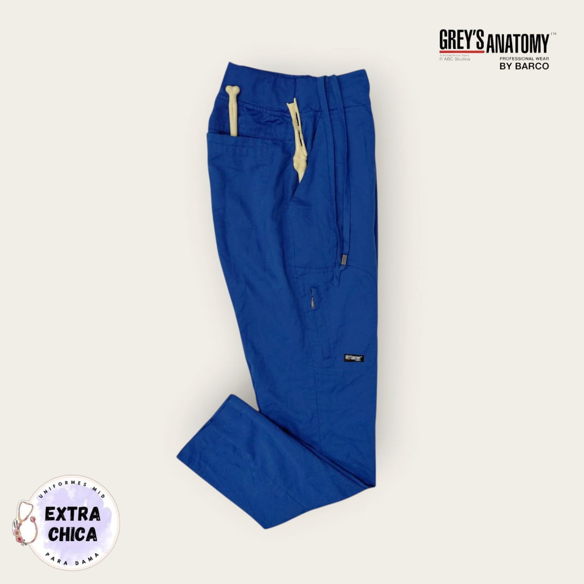 Pantalón médico Grey's Anatomy azul rey cargo | Dama XS