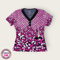 Filipina médica premium estampado rosa y negro (chemise) | S
