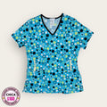 Filipina médica premium color turquesa estampado para dama talla S