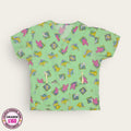 Filipina médica premium color verde multicolor para dama talla L