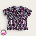 Filipina médica estampado mariposas rosa y negro para dama talla M